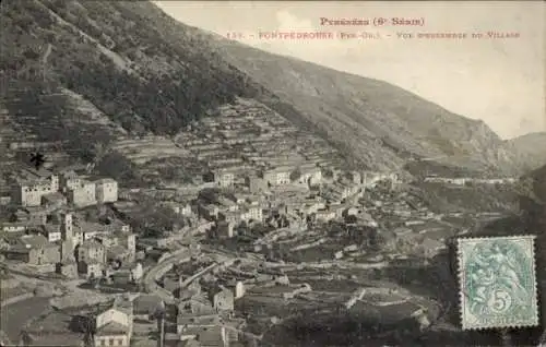 Ak Fontpédrouse Pyrénées Orientales, Vue d'ensemble du Village