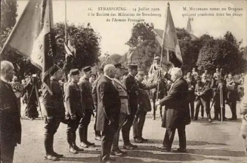 Ak Strasbourg Straßburg Elsass Bas Rhin, Societe des Militaires de Strasbourg de l'Armee Francaise