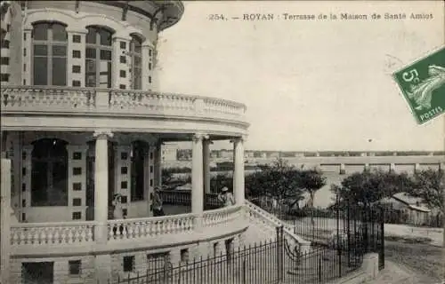 Ak Royan Charente Maritime, Terrasse de la Maison de Sante Amiot