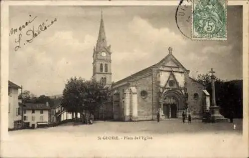 Ak Saint Geoire en Valdaine Isère, Place de l'Eglise