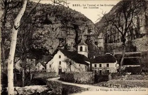 Ak Saint Christophe Savoie, Grottes des Echelles, Tunnel