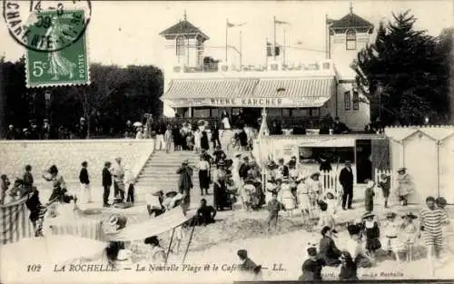 Ak La Rochelle Charente Maritime, la Nouvelle Plage, Cafe Bar