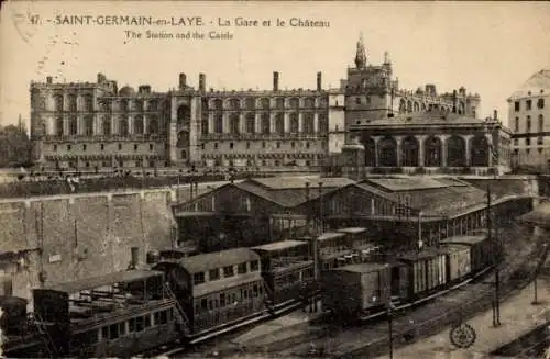 Ak Saint Germain et Laye Yvelines, Bahnhof, Schloss