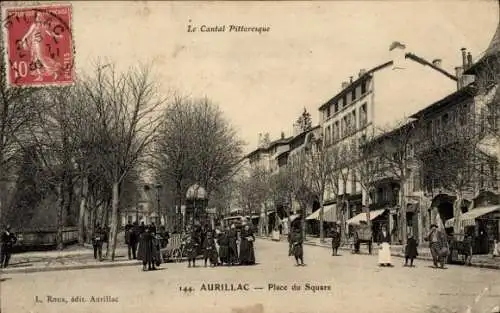 Ak Aurillac Cantal, Place du Square