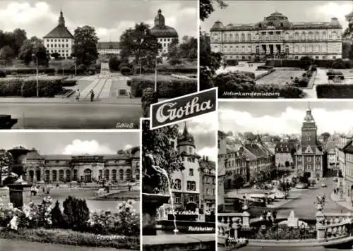 Ak Gotha in Thüringen, Schloss, Naturkundemuseum, Orangerie, Ratskeller, Markt