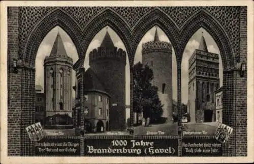 Ak Brandenburg an der Havel, Mühlentor, Steintor, Plauer Tor, Rathenower Tor