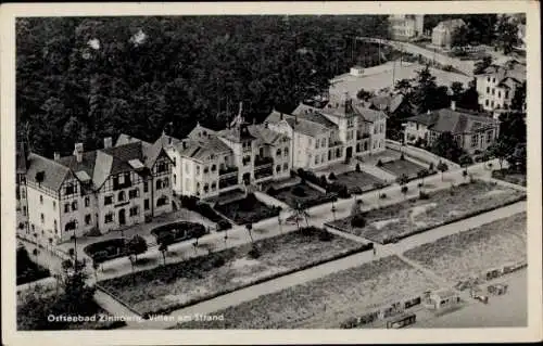 Ak Ostseebad Zinnowitz auf Usedom, Villen am Strand, Luftbild