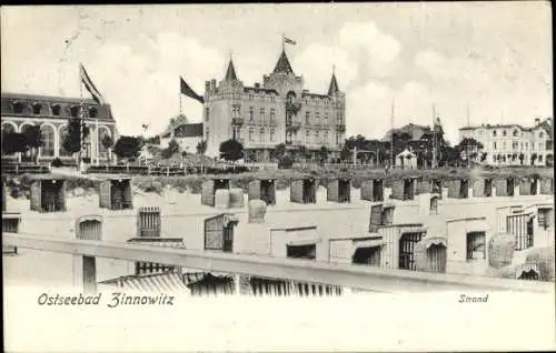 Ak Ostseebad Zinnowitz auf Usedom, Strand