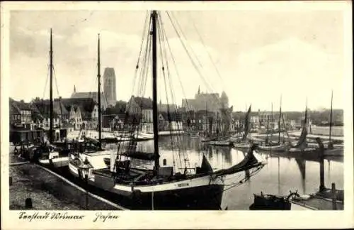 Ak Hansestadt Wismar, Hafen, Fischerboote