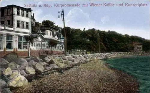 Ak Sassnitz auf Rügen, Kurpromenade, Wiener Kaffee, Konzertplatz