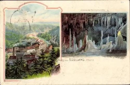 Litho Rübeland Oberharz am Brocken, Hermannshöhle, Innenansicht