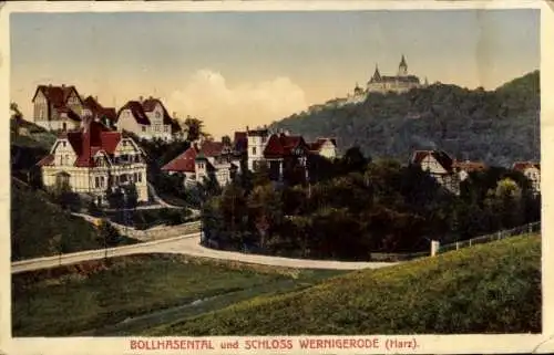 Ak Wernigerode im Harz, Schloss, Bollhasental