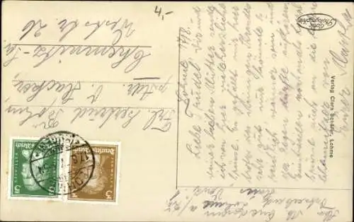 Ak Lohme auf Rügen, Teilansicht, Segelboote