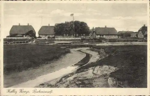 Ak Hallig Hooge in Nordfriesland, Backenswarft