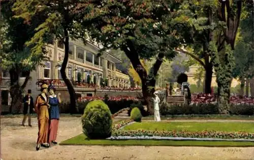 Künstler Ak Stuttgart in Württemberg, Ausstellung für Gesundheitspflege 1914, Stadtgartenrestaurant