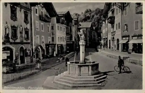 Ak Berchtesgaden in Oberbayern, Marktplatz, Geschäfte