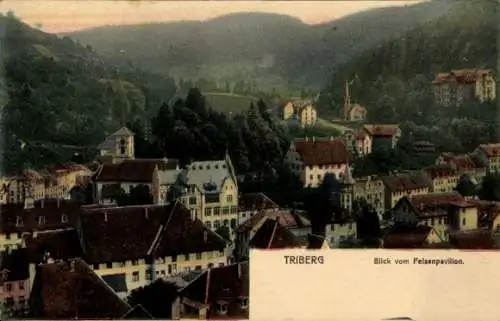 Ak Triberg im Schwarzwald, Blick vom Felsenpavillon