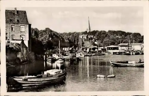 Ak Ostseebad Eckernförde, Fischerei-Schutzhafen