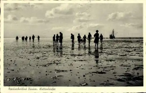 Ak Nordseebad Büsum, Wattenläufer