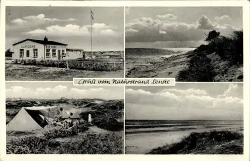 Ak Lenste Grömitz in Ostholstein, Strand, Zelt, Zur Düne