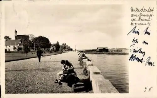 Ak Unterschondorf Schondorf am Ammersee Oberbayern, Strandpromenade