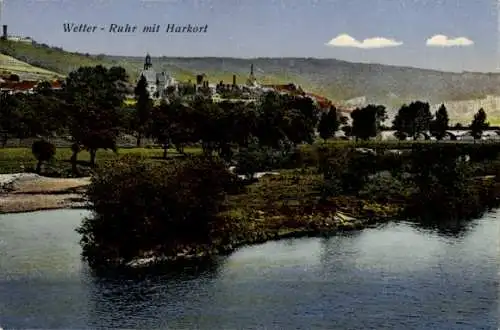 Ak Wetter an der Ruhr, Teilansicht mit Harkort