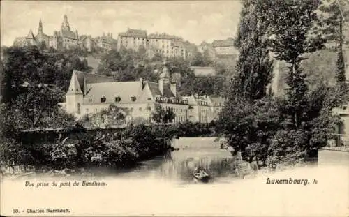 Ak Luxembourg Luxemburg, Blick von der Hundhausbrücke aus