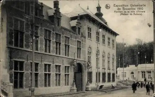 Ak Brüssel Brüssel, Weltausstellung 1910, Stadtpavillon, Rubenshaus