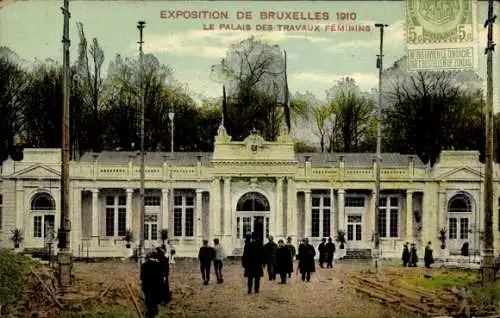 Ak Bruxelles Brüssel, Exposition 1910, Le Palais des Travaux Féminins