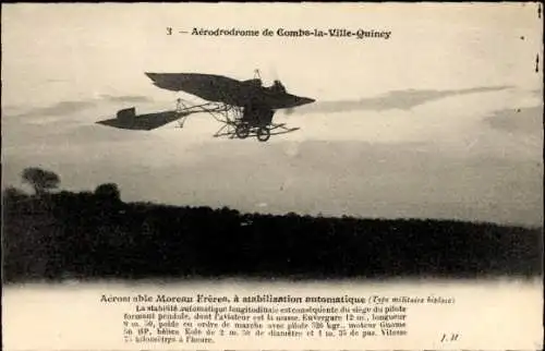 Ak Combs-la-Ville-Quincy Flugplatz, Aerostable Moreau Freres