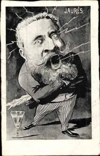 Künstler Ak Französischer Politiker Jean Jaures, Portrait, Karikatur