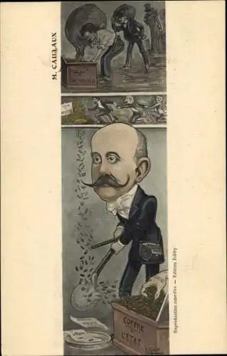 Künstler Ak Muller, Karikatur, Joseph Caillaux