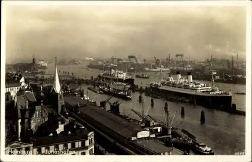 Ak Hamburg, Jonashafen, Dampfschiffe