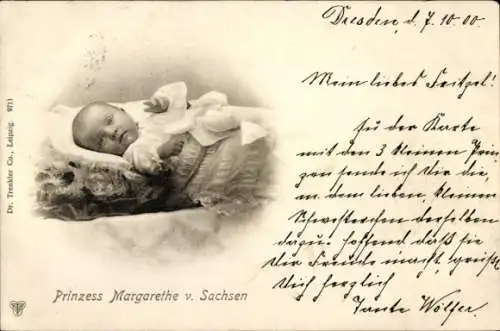 Ak Prinzessin Margarethe von Sachsen, Portrait als Baby