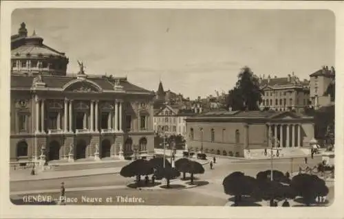 Ak Genf Schweiz, Place Neuve, Theater