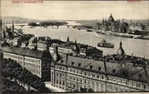 Ak Budapest Ungarn, Panorama, Margitsziget