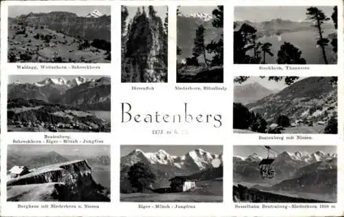 Ak Beatenberg Kanton Bern, Waldegg, Wetterhorn, Stockhorn, Berghaus, Sesselbahn