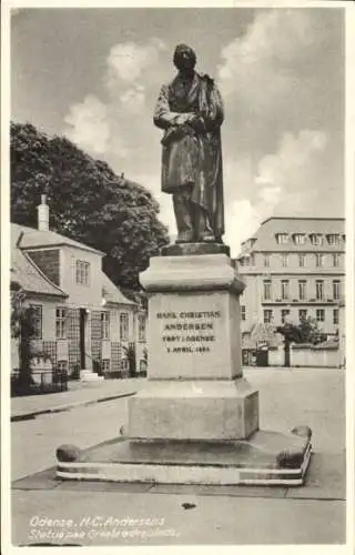 Ak Odense Dänemark, Hans Christian Andersen Denkmal