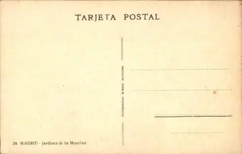 Ak Madrid Spanien, Moncloa-Gärten