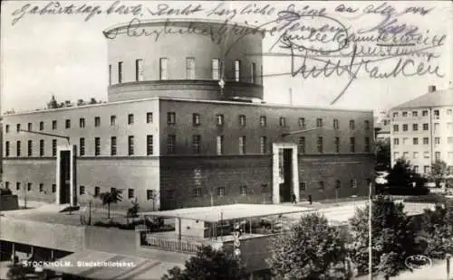 Ak Stockholm Schweden, Stadtsbibliothek