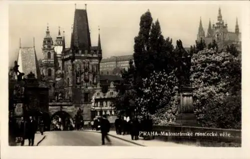 Ak Praha Prag Tschechien, Malostranske mostecke veze, Kleinseitner Brückenturm