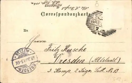 Litho Bregenz am Bodensee Vorarlberg, Neue Post, Kloster, Gebhardskapelle