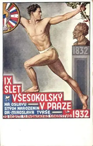 Ak Praha Prag, Turnfest 1932, IX Slet Vsesokolsky v Praze