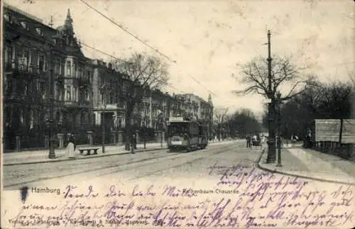 Ak Hamburg Eimsbüttel Rotherbaum, Rothenbaum-Chaussee, Straßenbahn