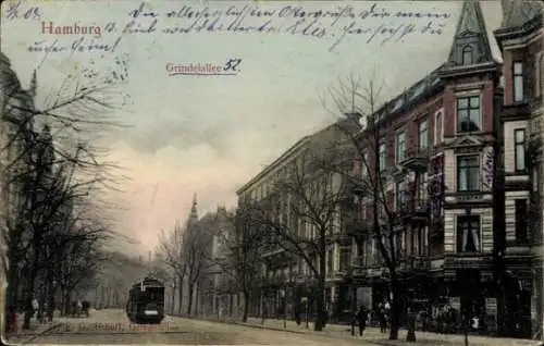 Ak Hamburg Eimsbüttel Rotherbaum, Grindelallee, Straßenbahn