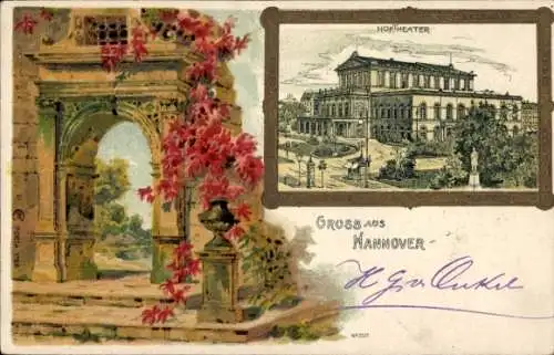 Präge Passepartout Litho Hannover in Niedersachsen, Hoftheater