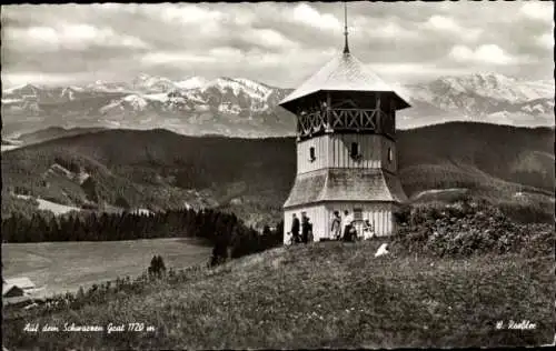 Ak Isny im Allgäu, Schwarzer Grat, Panorama, Schwarzer-Grat-Turm