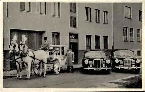 Ak Köln am Rhein, Brautwagen mit Pferdegespann, Heinrich Molis, Oldtimer