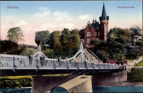 Ak Zwickau in Sachsen, Paradiesbrücke