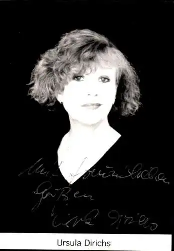 Ak Schauspielerin Ursula Dirichs, Portrait, Autogramm